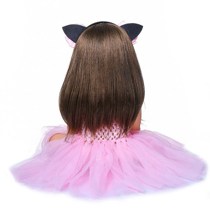 Mainan Boneka Bayi Perempuan Reborn Tampak Asli Bahan Silikon 55Cm Gingunram