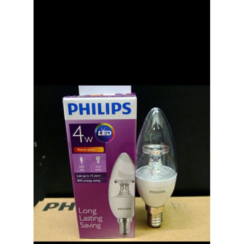 lampu led candle philips 4w 4 watt e14 lampu candel led