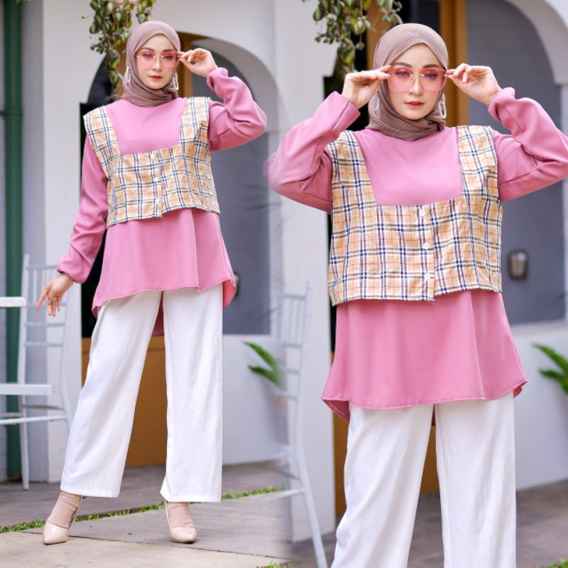 Sunny One Set. Atasan Katun. ATASAN, TUNIK, Blouse wanita, atasan wanita, BLOUSE, Baju Wanita