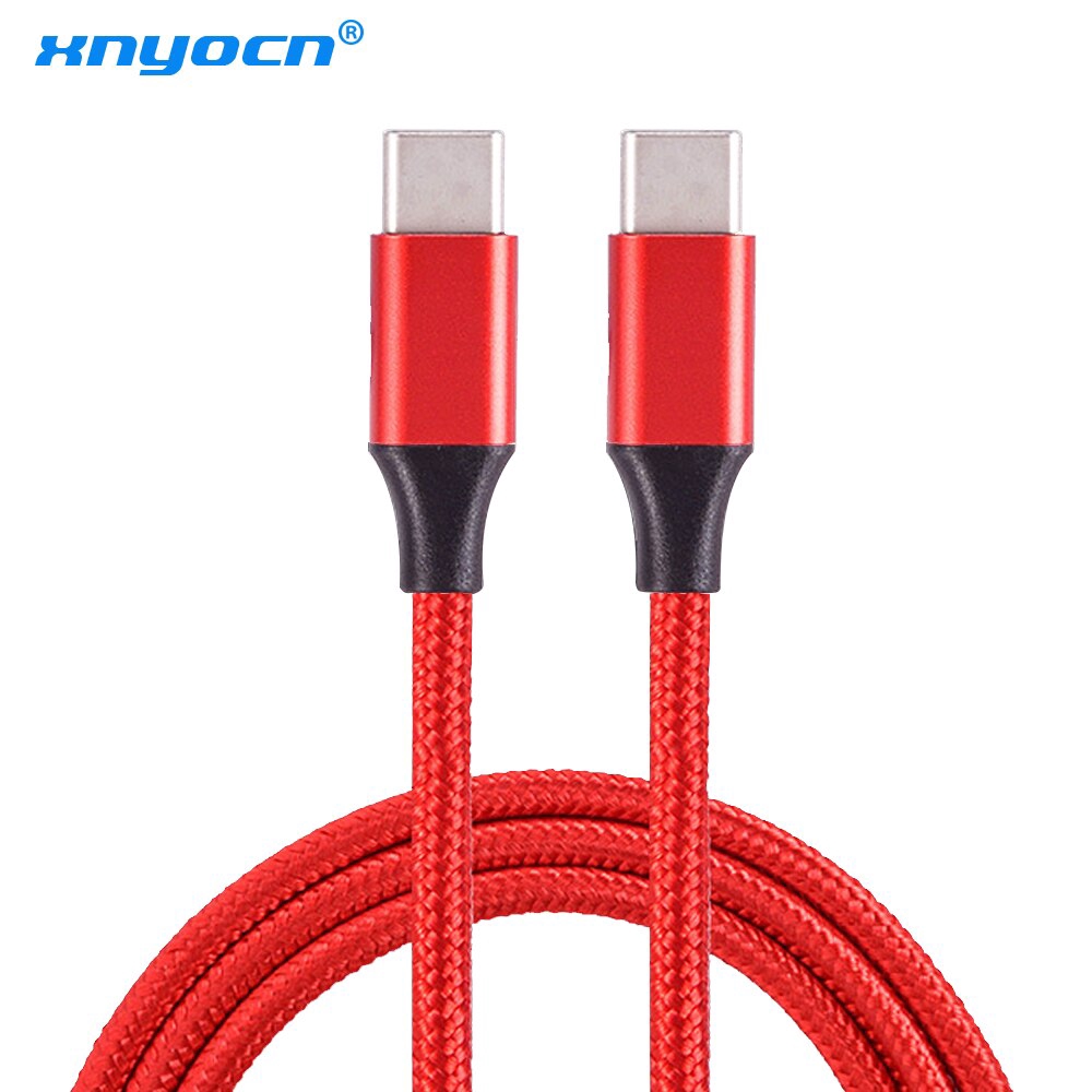 3A Kabel pengisian USB 2.0 Kabel pengisian Tipe-C ke Tipe-C Kabel data isi ulang Kabel data jalinan nilon pengisian cepat