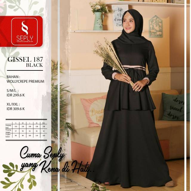 GAMIS LEBARAN Gissel 187 Black by Seply