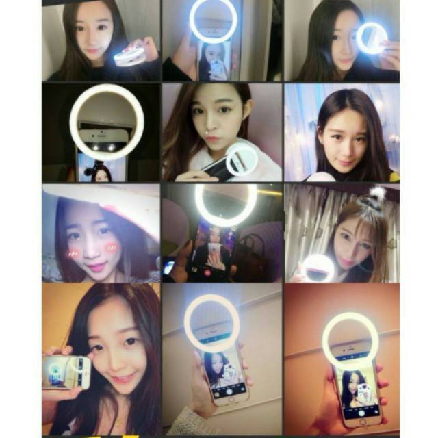 Ringlight Hanaiso Ring Light Selfie Clip Pocket| Lampu Foto Selfie Ringlight Charge USB