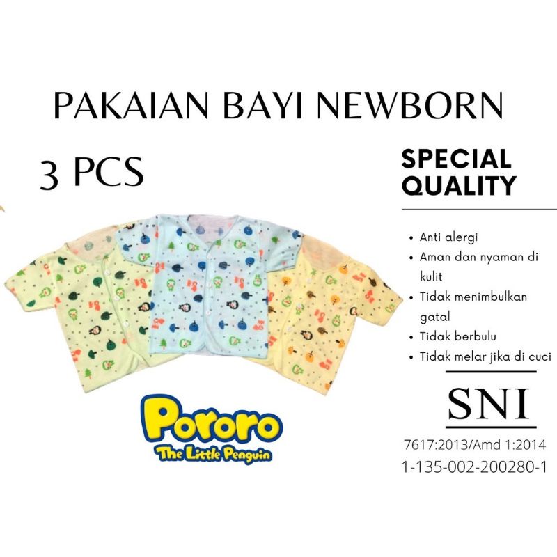 Baju Bayi Newborn (Lengan Pendek ) SNI Arini baby