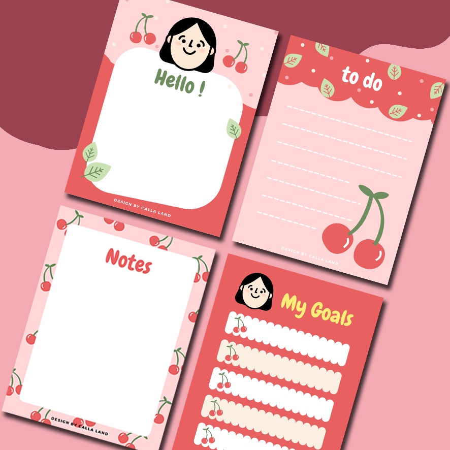 

Calla Land [20 SHEET] MEMO PAPER CUTE 100GSM | CERRY BLOSSOM
