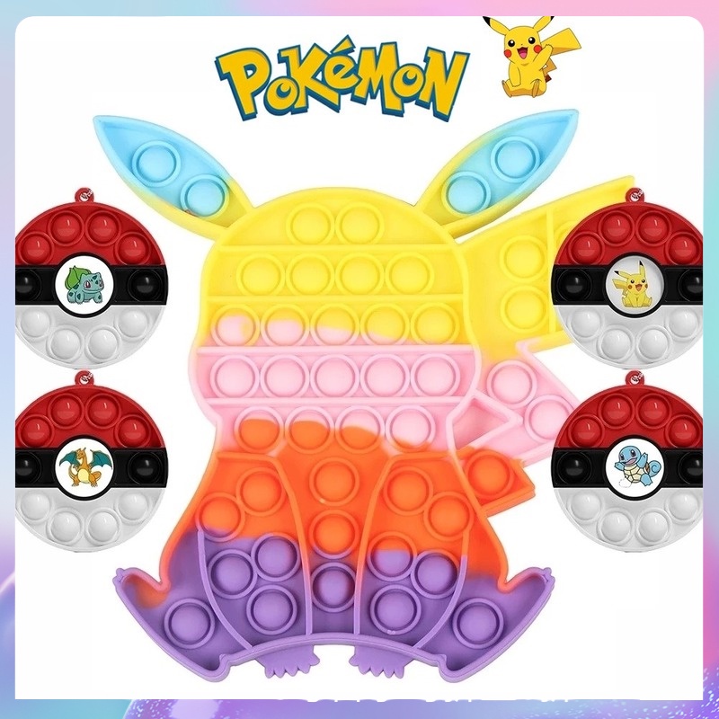 Jual Pokemon Pop it Fidget Toys Rainbow 