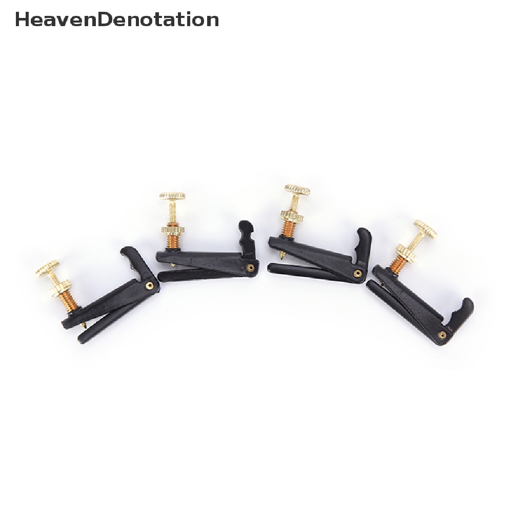 (Heavendenotation) 4pcs Tuner Tone Fine Adjuster Bahan Metal Untuk Biola 4 / 4 3 / 4