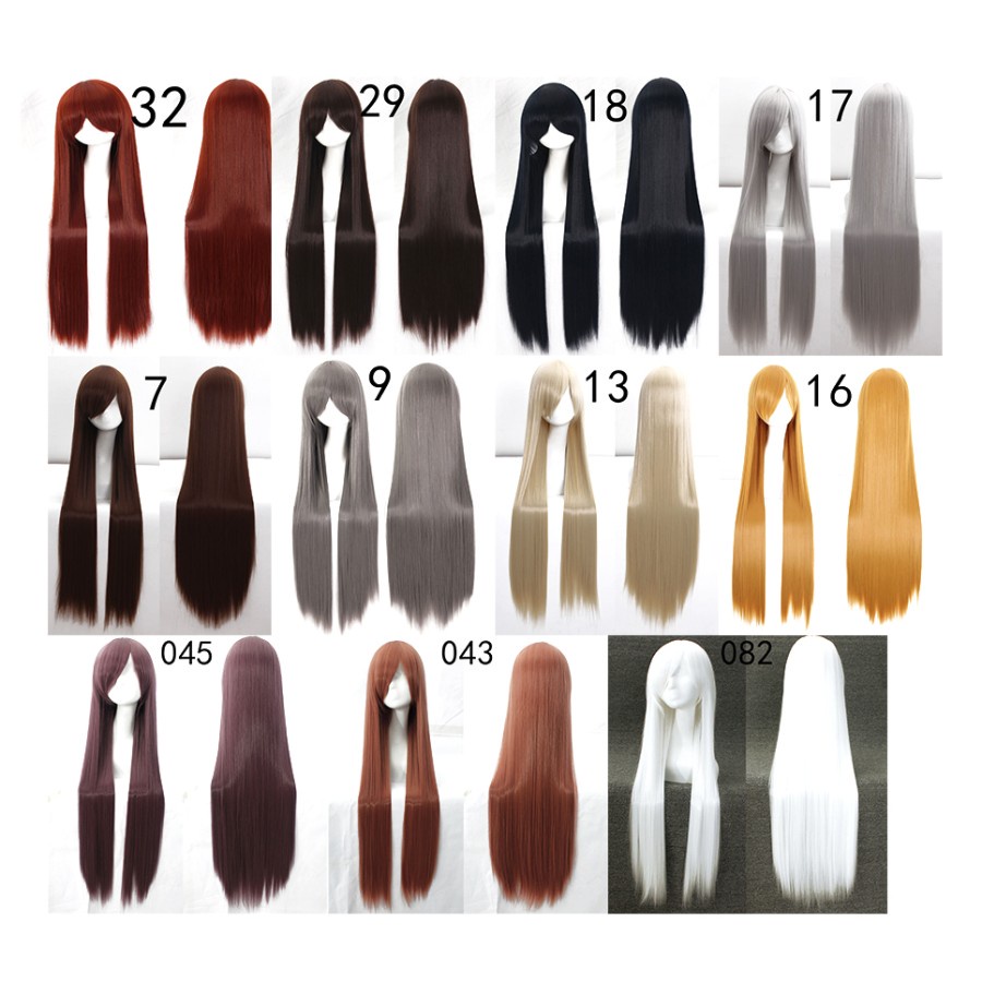 099 NATURAL wig base 100 cm lurus wanita cosplay rambut palsu