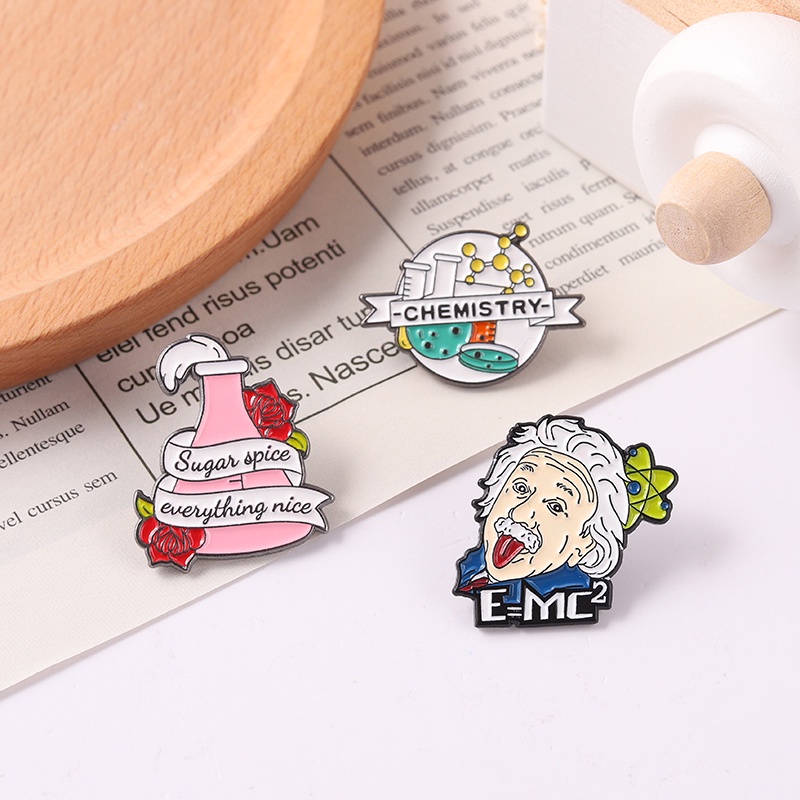 Creative Science Formula Enamel Pin Scientist Badge Brooch Lapel Pin Gift for Science Lover