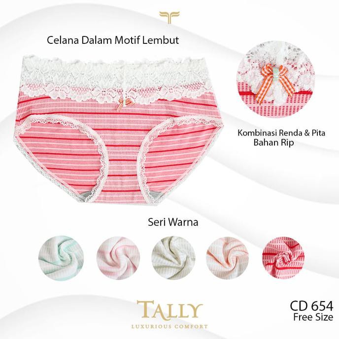 Celana Dalam Salur Bahan Katun TALLY 654 Variasi Renda Sexy