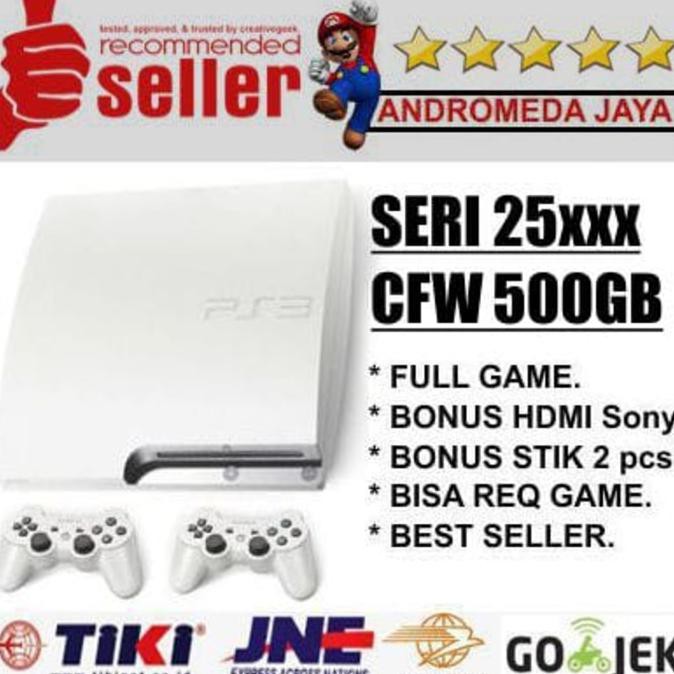 PROMO HARI INI  PS3 Slim 500 GB CFW Seri 2500 PUTIH 1DT