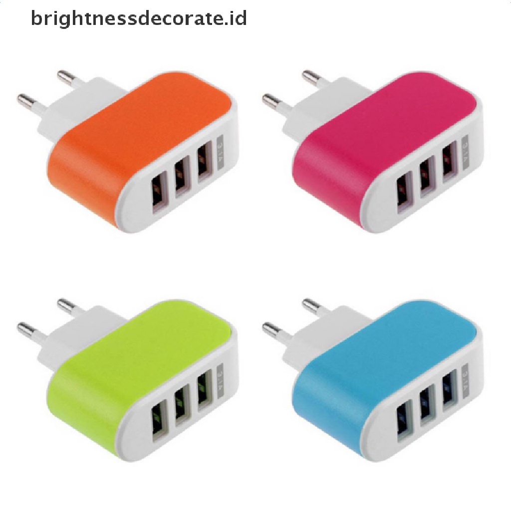 (Birth) Adapter Charger Dinding 3 Port Usb 3.1a Fast Charging Plug Eu (Id)