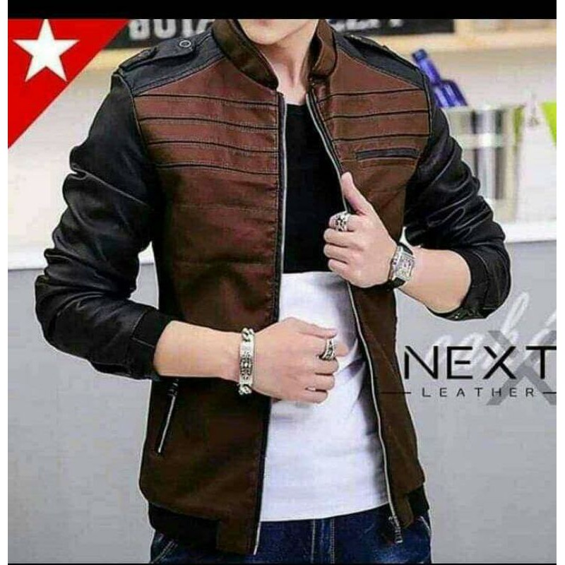 NEW TREN JAKET NEXT KULIT HITAM/JAKET KULIT/JAKET TERLARIS