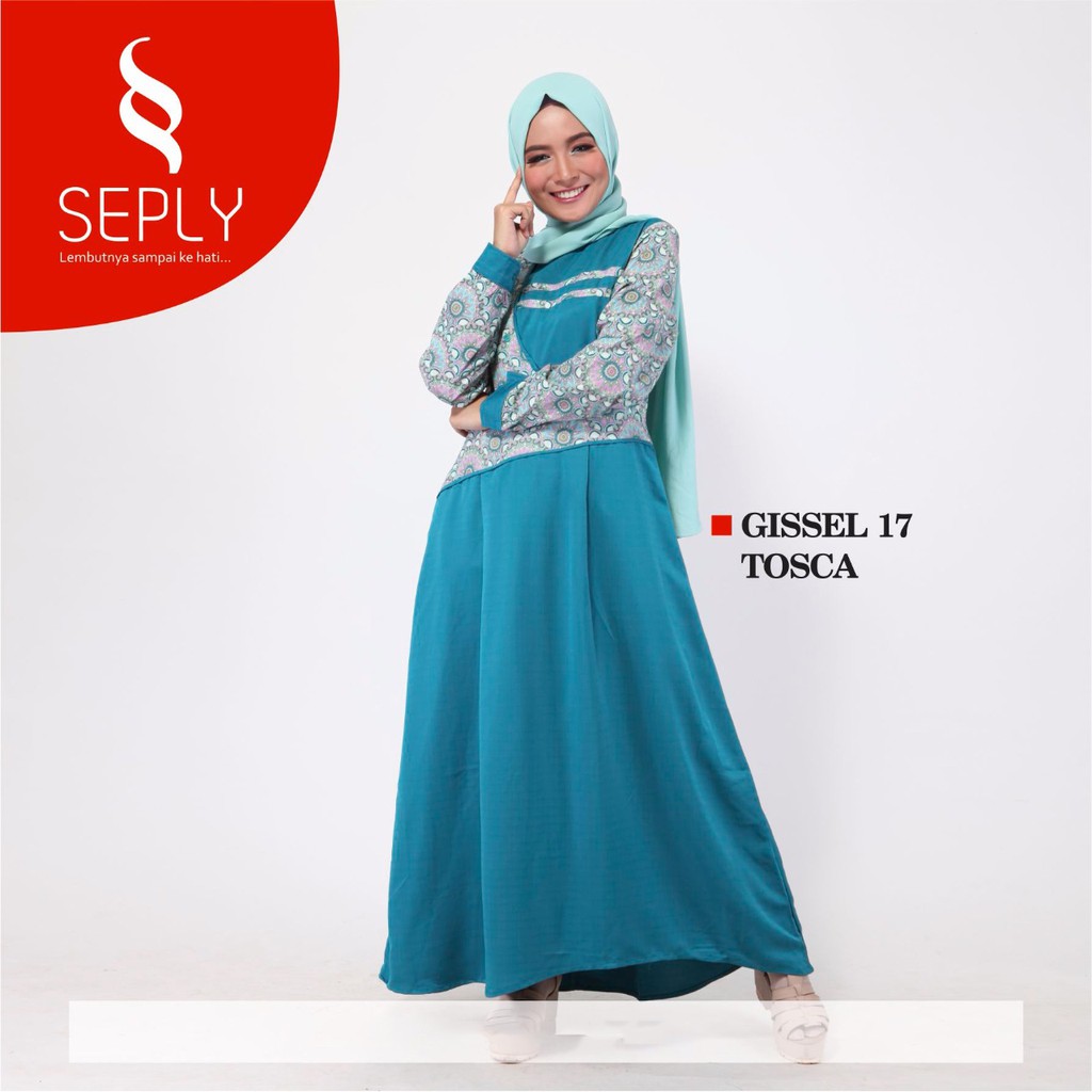 SEPLY GISSEL 17 Gamis Syari Polos Warna TOSCA Busana Muslim Wanita