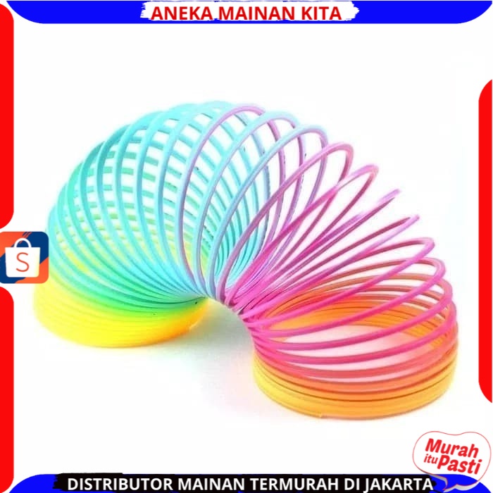 Mainan magic spring rainbow mainan anak Spring Toys 5,5cm Spiral Per Pegas Mainan Keren Warna Menarik