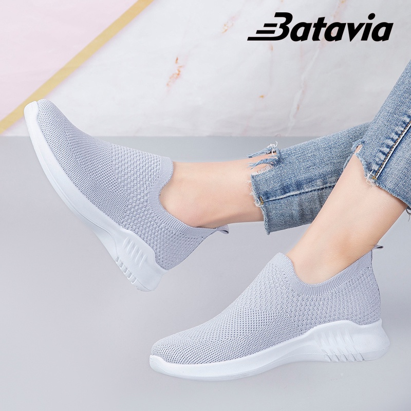 Batavia Sepatu olahraga impor premium perempuan terbaru rajut adem antislip antiaus sepatu lari anak perempuan A121 A15 A16-A16 COFFEE