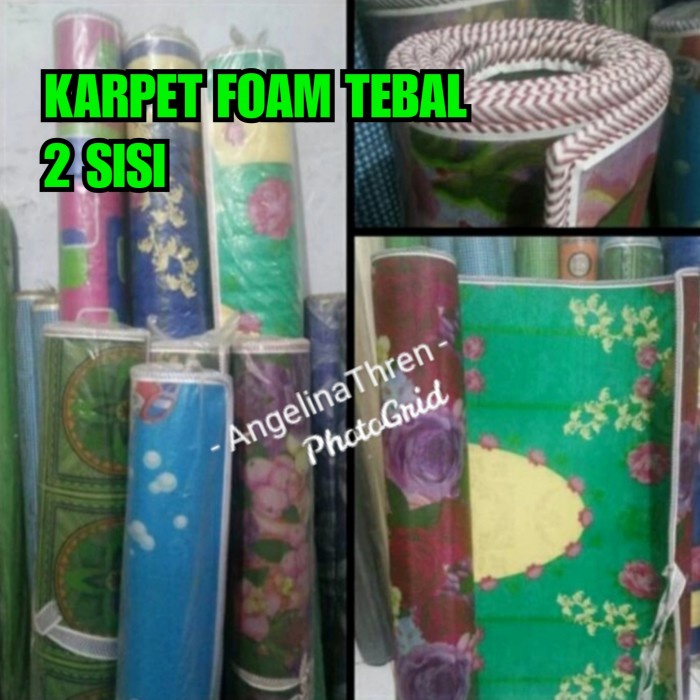 Karpet Foam Tebal 2 Sisi - Karpet Bolak Balik Tebal + Busa Padat - 200x200