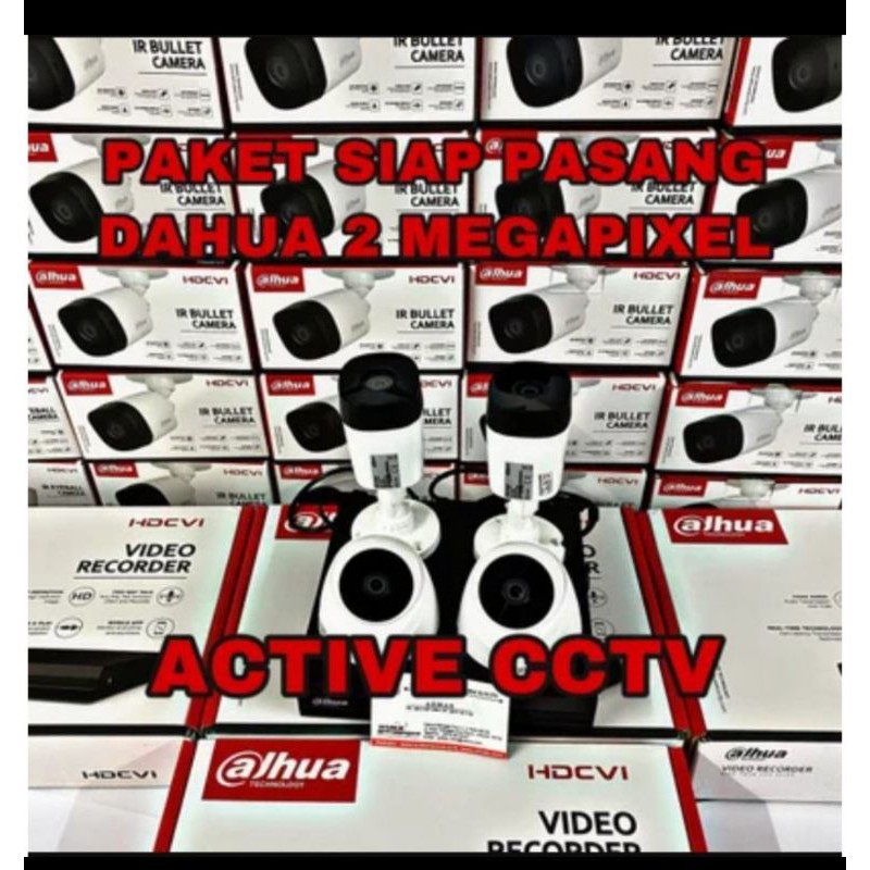 PAKET KAMERA CCTV DAHUA 2MP 4 CAMERA 4 CH CHANNEL 1080p FULL HD