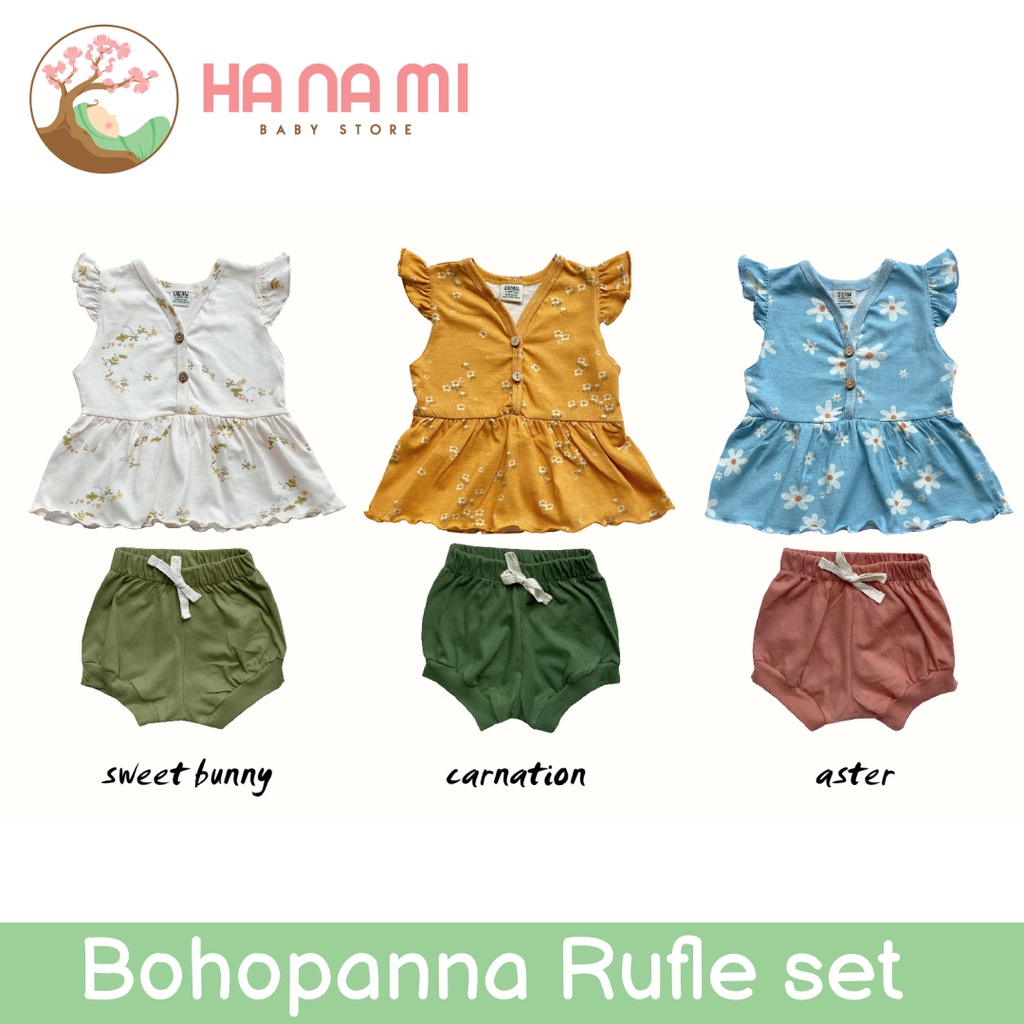 BOHOPANNA Ruffle Set - Setelan Pendek Anak