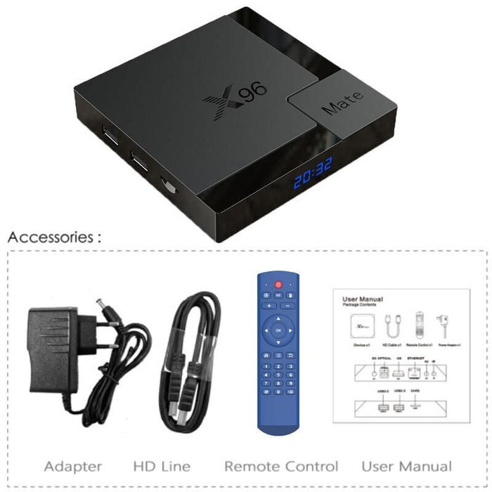 X96 MATE SMART TV BOX 4GB/32GB ALLWINER H616 BLUETOOTH 5.0 ANDROID 10 - tv box x96 mate MURAH