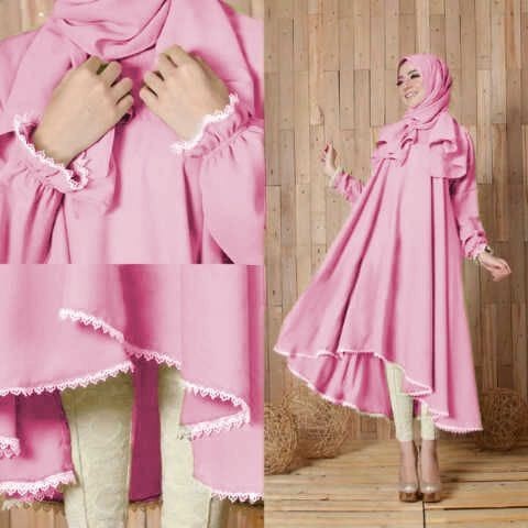Baju dress Tunik Mikhayla Pink SW tunik wanita jersey pink murah