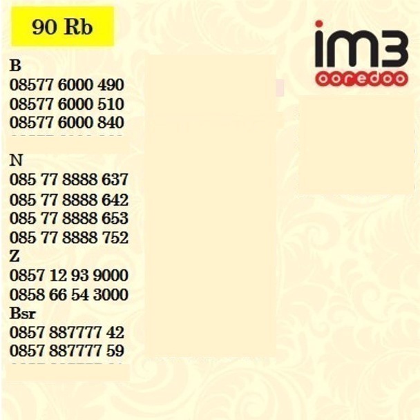 Nomor Cantik IM3 4G Kartu Perdana Indosat Nomer Quartet Obral