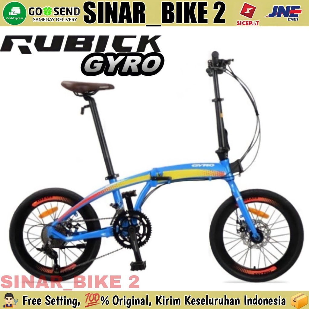 Sepeda Lipat 20 Inch RUBICK GYRO Alloy 8 Speed Rem Cakram