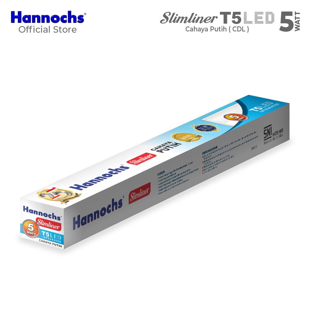 Hannochs Slimliner T5 LED 5 Watt Cahaya Putih - Lampu Neon