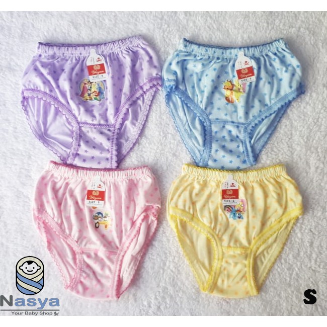 [B-026] Celana dalam anak perempuan (1 set isi 4 pcs) mix warna - S, M, L &amp; XL