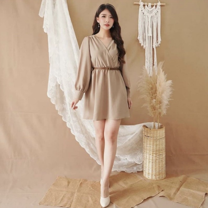 [GLFK] Dress Varla / Mini Dress Korea / Dress Korea / Dress Polos Casual / Pakaian Wanita Terbaru