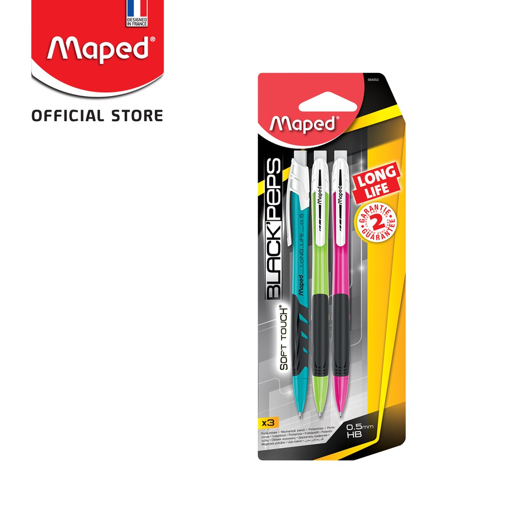 

Maped Pensil Mekanik Black Peps's Long Life 0.5 Assorted Colors - Blister