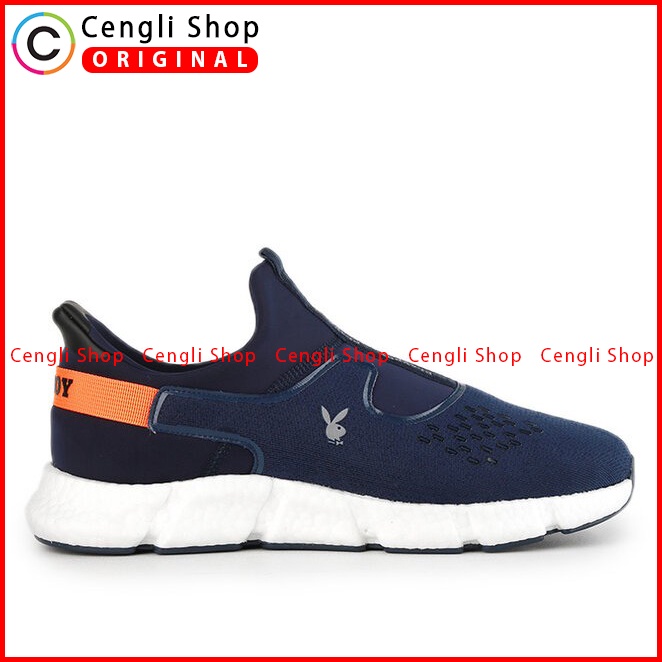 SEPATU SNEAKER PLAYBOY PRIA ORIGINAL CASUAL BRANDED BIRU NAVY PL97