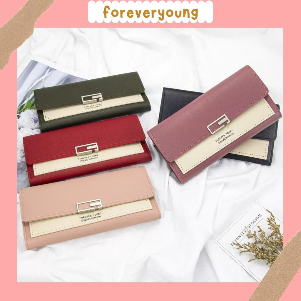 ( Fy ) COD Dompet import dompet Wanita Dompet Wanita Panjang Cantik Dompet Import Real Pict