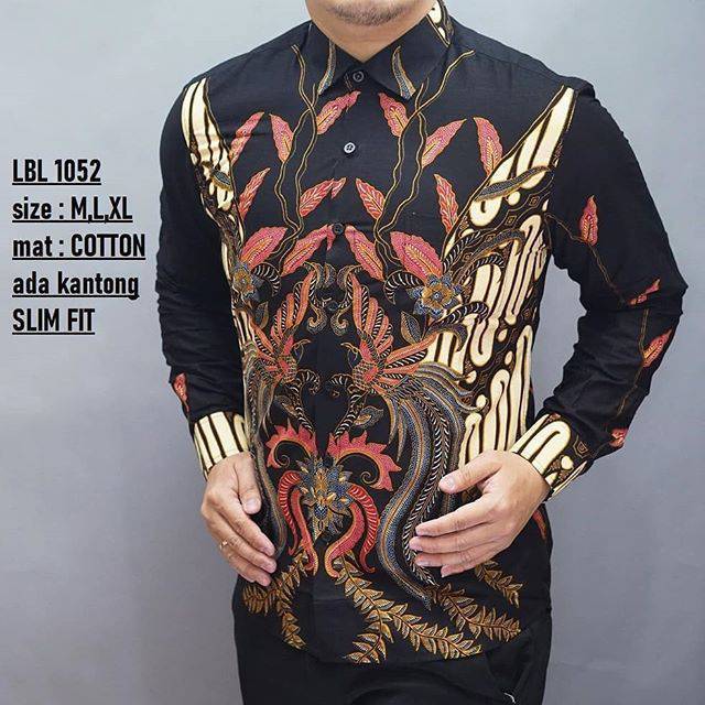 VRL 003 kemeja batik slimfit pria lengan panjang