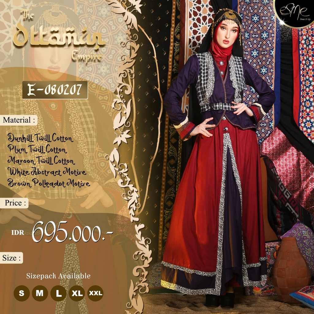GAMIS ESME THE OTTOMAN EMPIRE E-080207 ORIGINAL KEKINIAN MODERN TRENDY SIMPLE ELEGANT MODIS TRENDY B