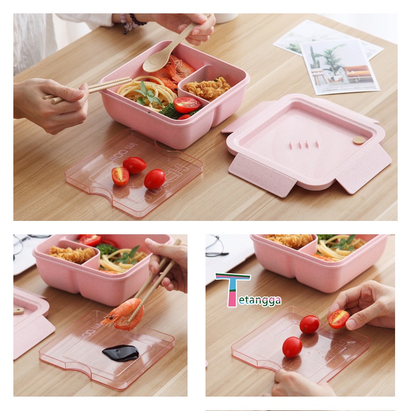 Lunch Box 1100 ml - Bento Box - Kotak Makan BPA FREE Lunch Box Anti Bocor Kotak