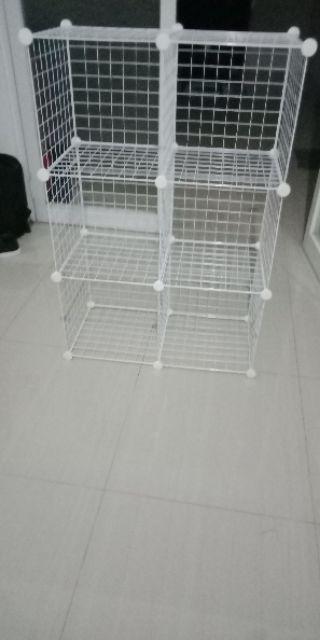 Rak Buku Besi Rak Serbaguna Rak Toys Storage Box Lemari Susun 6 Kotak