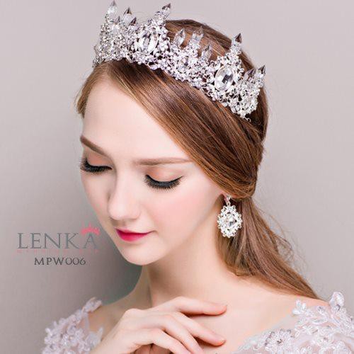 [BISA COD] MAHKOTA CRYSTAL PENGANTIN HEADPIECE PESTA AKSESORIS MPW006