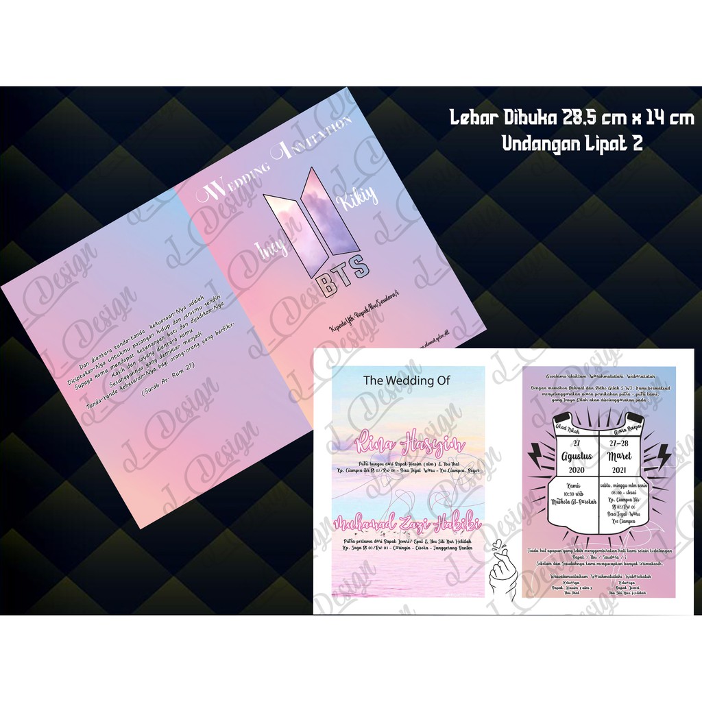 UNDANGAN PERNIKAHAN KARAKTER BTS