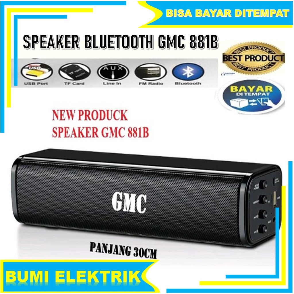 Speaker Bluetooth Portable GMC 881B / SR 8899C Extra Bass Speaker Wireless Super Bass BISA COD