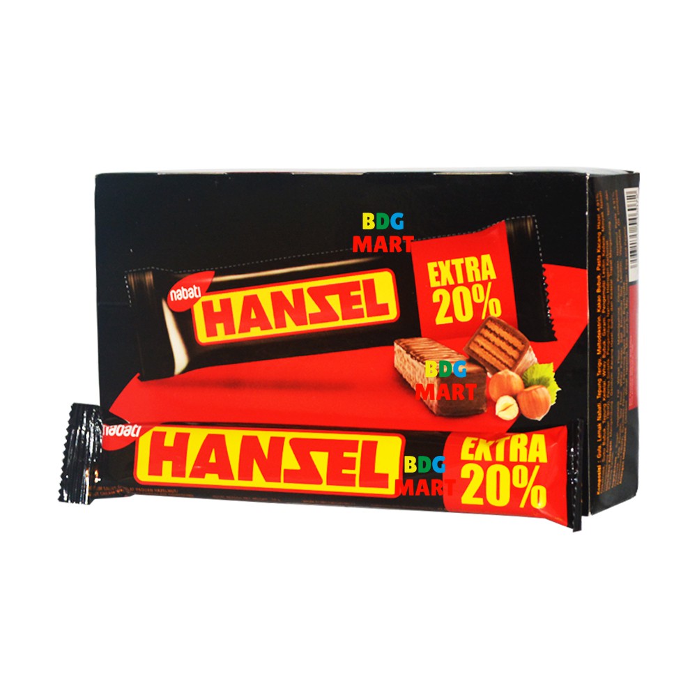 BOX Nabati Hanzel Wafer Coklat Berlapis Coklat Nabati Yang Creamy - 12pcs x 34gr