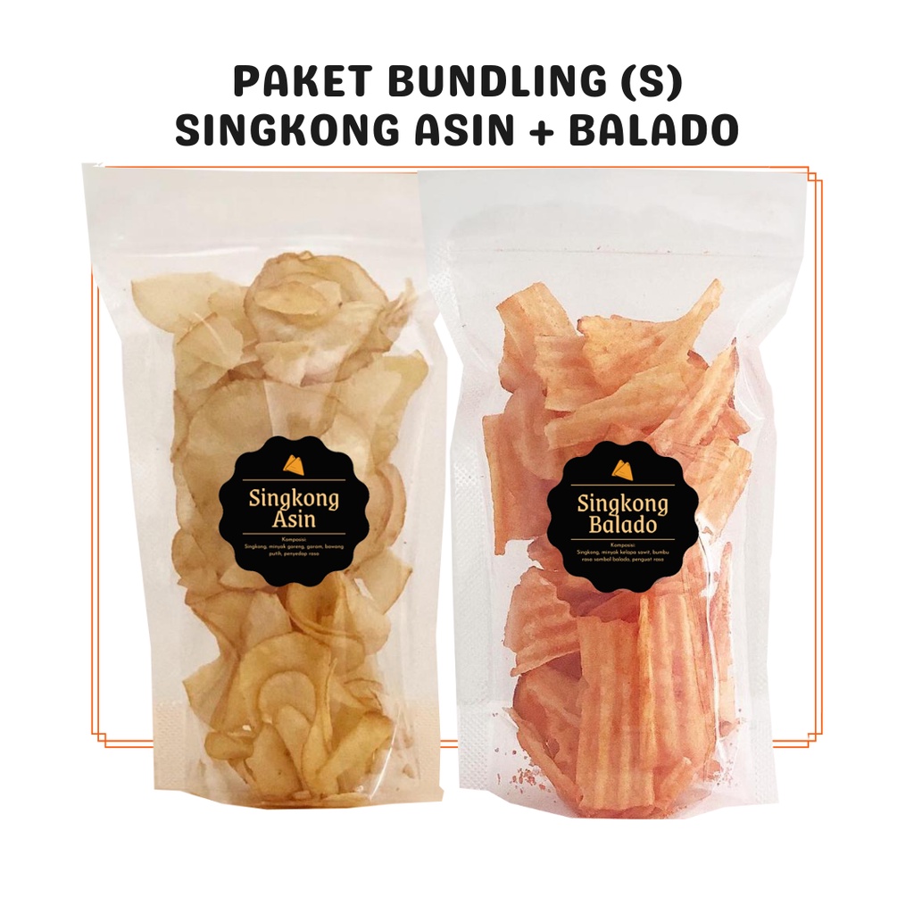 

SNACK KEKINIAN Paket Bundling Keripik Singkong (S) / Bundle Package / Asin + Balado + Lada