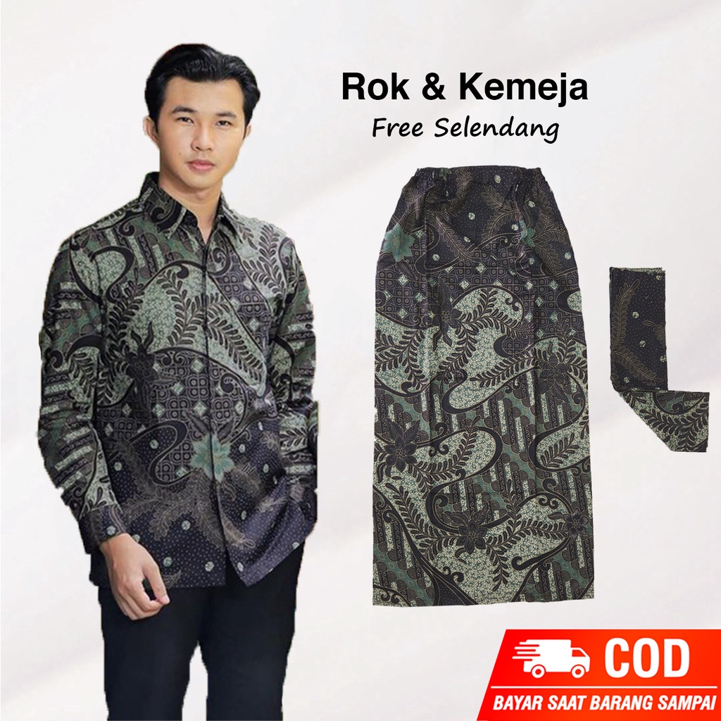 BISA COD - ROK DAN KEMEJA BATIK MODERN COUPLE BATIK PASANGAN KONDANGAN