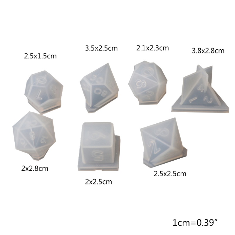 SIY  7 Shapes Dice Fillet Square Triangle Dice Mold Dice Digital Game Silicone Mould