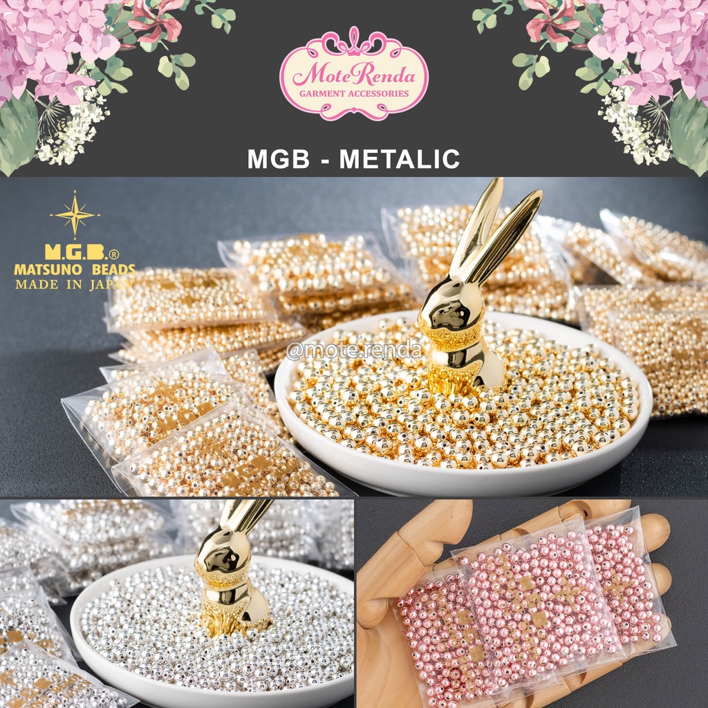 Mutiara Jepang MGB metalik, size 3-10mm kode 4PSO