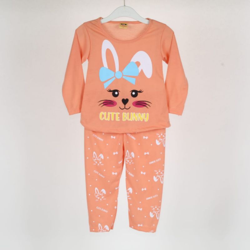 SETELAN BAJU ANAK PEREMPUAN MOTIF BUNNY 2-6 TAHUN NEW A-1