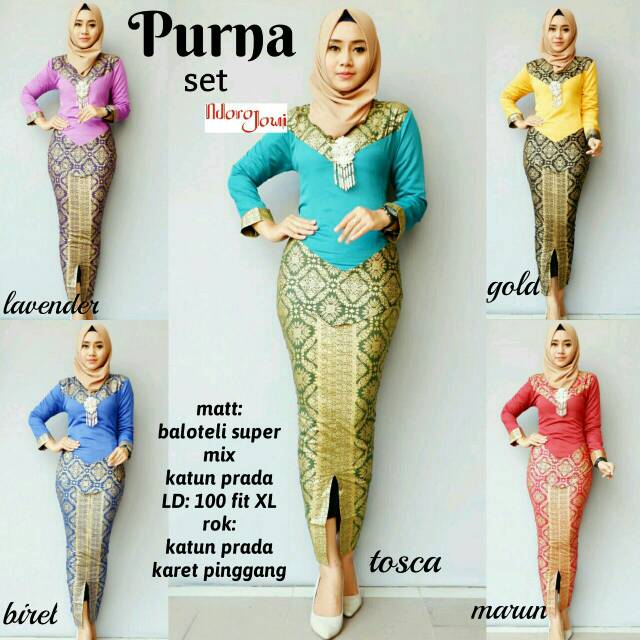 Kebaya batik modern / kebaya modern / kebaya batik purna SET