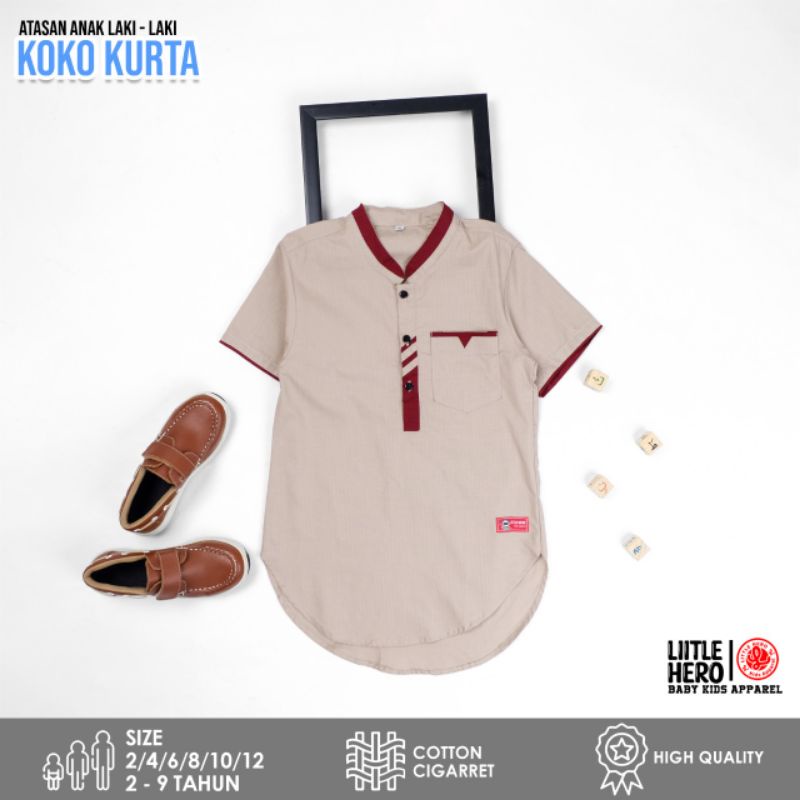 Baju Muslim Koko Kurta anak laki laki usia 1-9 tahun