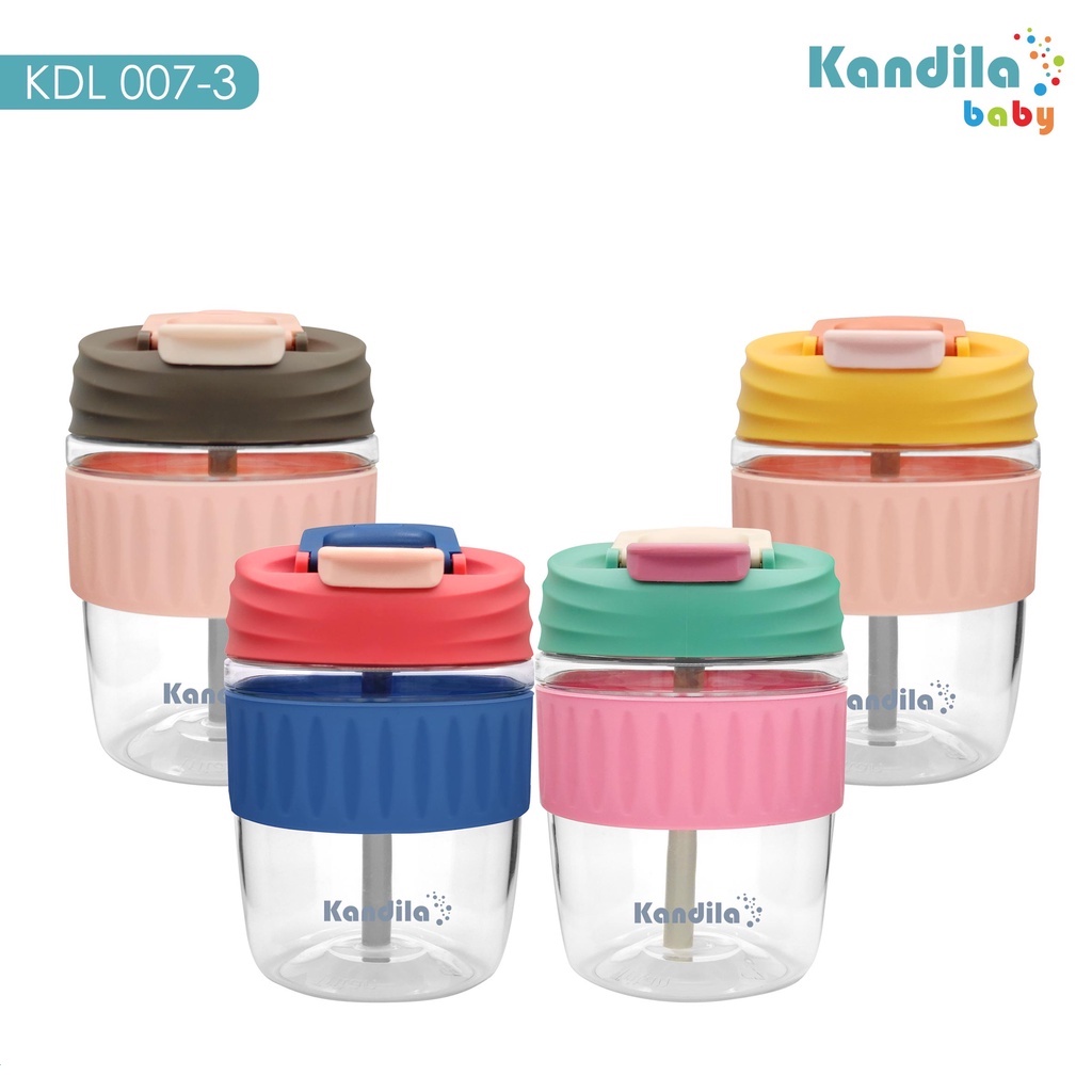 Botol Gelas Minum Sedotan Anak Bayi Kandila KDL007-3 Tritan Training Cup 2in1 Straw &amp; Direct