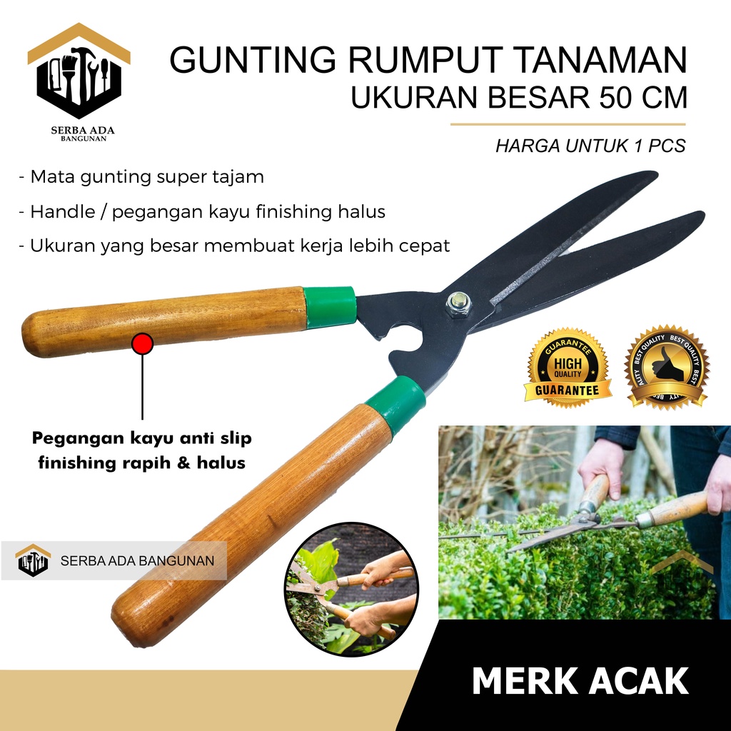 Gunting Rumput Dahan Ranting Pagar Kebun Besar - Gunting Rumput Besi Tajam Alat Berkebun