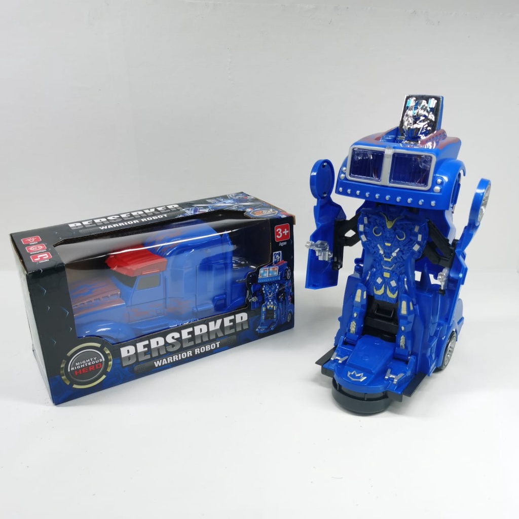 Mainan Anak 2 in 1 Mobil Optimus Pride Robot Transformers / Mainan Robot Bump and go / Cocok untuk edukasi anak